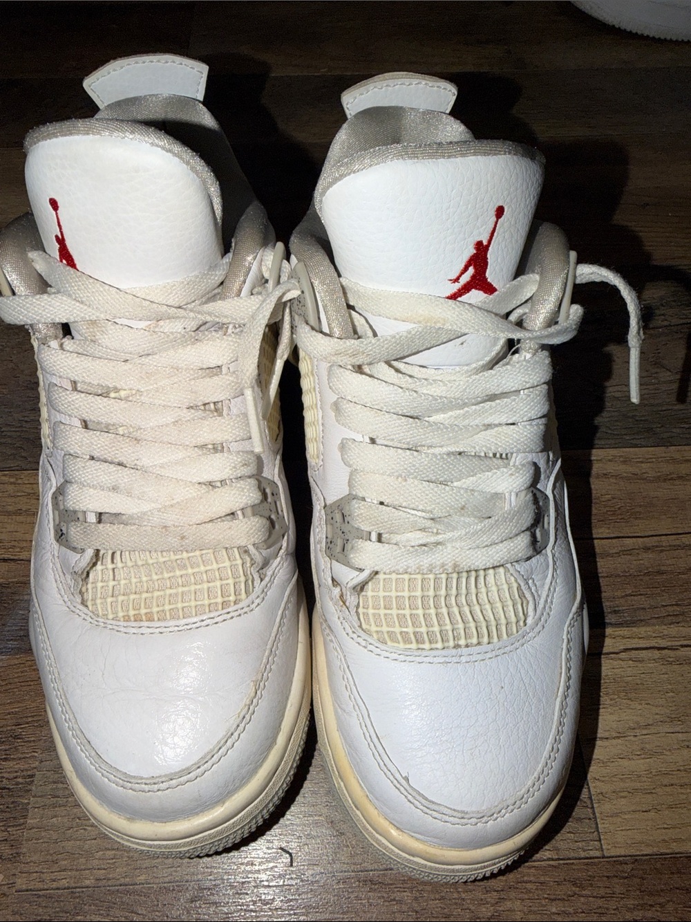 Jordan Men’s White Sneakers with Red Jumpman Logos
